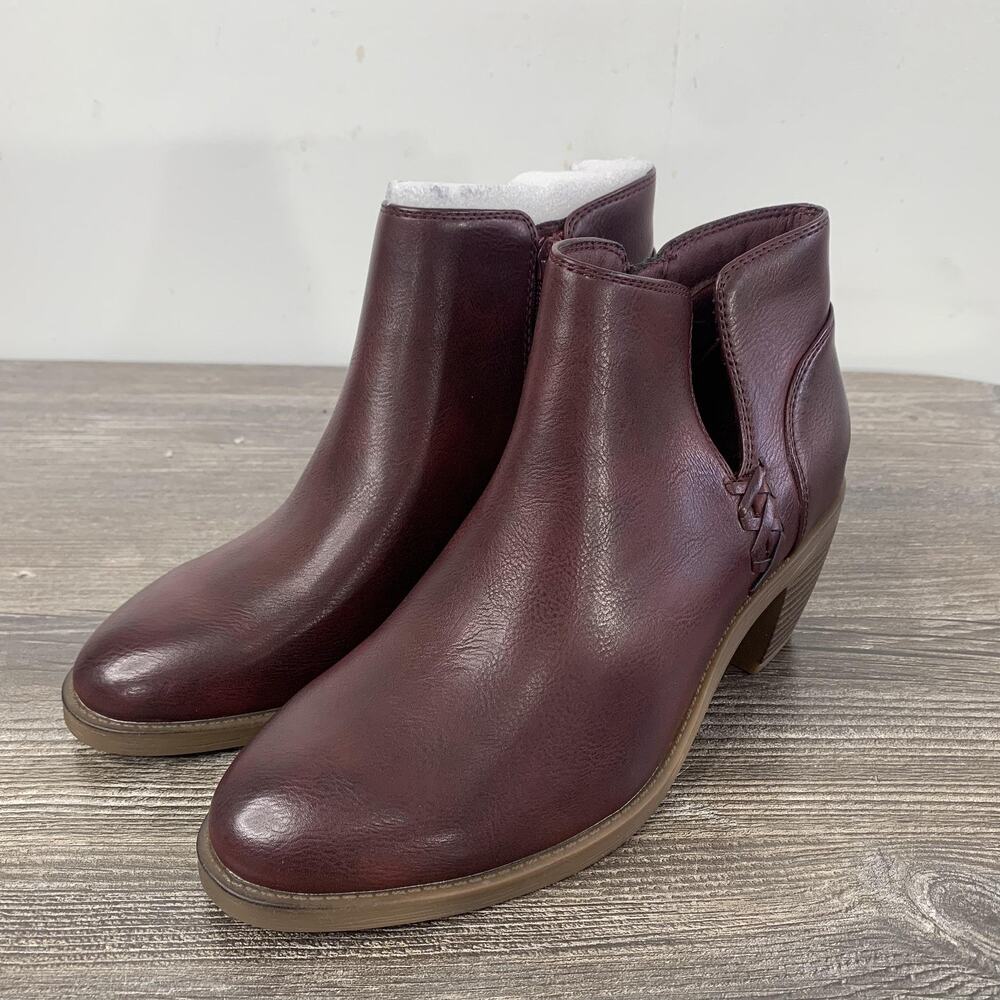 New! Frye And Co Persea Ankle Booties Womens Size‎ 6 Maroon Block Heel Boots